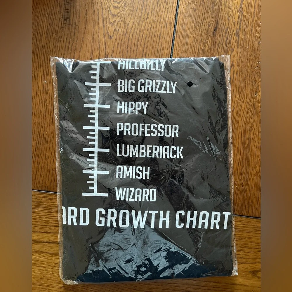Beard Growth Chart Tshirt in Black - Picture 3 of 3